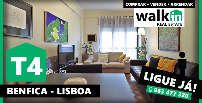 Apartamento T4 com vista para o Parque Bem-Saúde, na Estrada da Luz, São Domingos Benfica